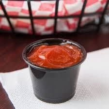 Contenitore di plastica della salsa dell'alimento della tazza eliminabile della salsa dei pp Clear Black con il coperchio