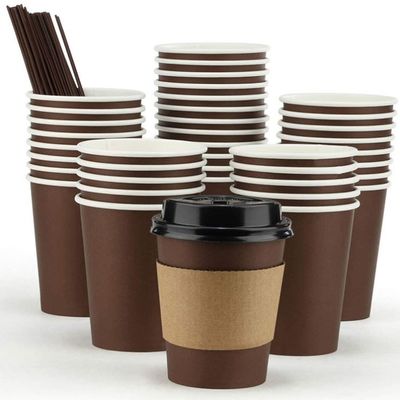 Tazza di caffè eliminabile della carta di doppio strato con le tazze di caffè di carta asportabili del coperchio