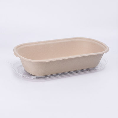 La minestra di carta eliminabile rettangolare 1300ml del formaggio lancia scatola biodegradabile della bagassa del contenitore di alimento dell'insalata con la copertura del coperchio