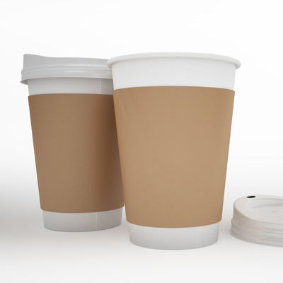 Tazza di carta doppia eliminabile del caffè di 6oz 8oz 9oz 12oz 16oz delle tazze biodegradabili su ordinazione della carta kraft