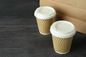 La dimensione differente Kraft increspa le tazze di caffè di carta ha personalizzato Logo For Hot Drinking