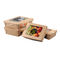 Le ciotole di carta eliminabili del commestibile di rettangolo 29oz portano via i contenitori di carta di insalata che imballano per il ristorante
