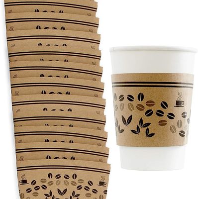 Manica su ordinazione della tazza di tazza di carta del caffè del caffè di carta eliminabile del supporto